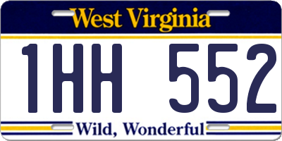 WV license plate 1HH552