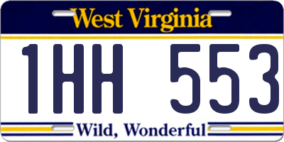WV license plate 1HH553