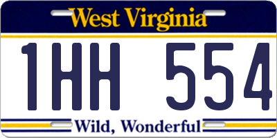 WV license plate 1HH554