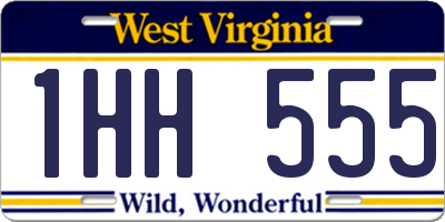 WV license plate 1HH555