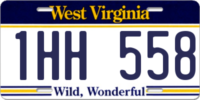 WV license plate 1HH558