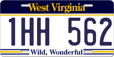 WV license plate 1HH562