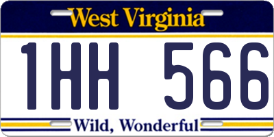 WV license plate 1HH566