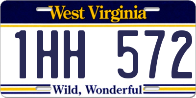 WV license plate 1HH572