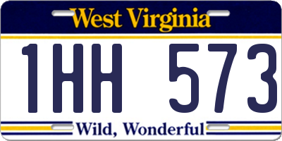 WV license plate 1HH573