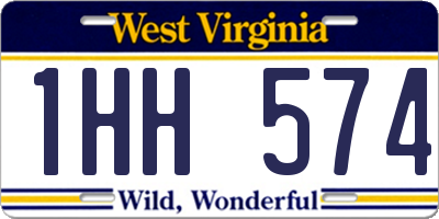 WV license plate 1HH574