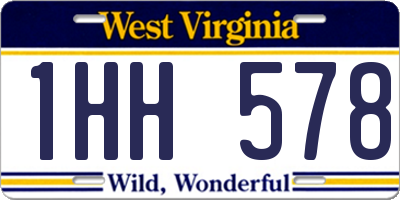 WV license plate 1HH578