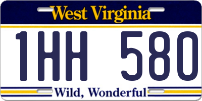 WV license plate 1HH580