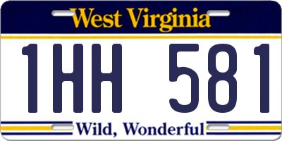 WV license plate 1HH581