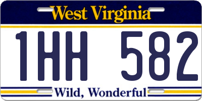 WV license plate 1HH582