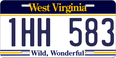 WV license plate 1HH583
