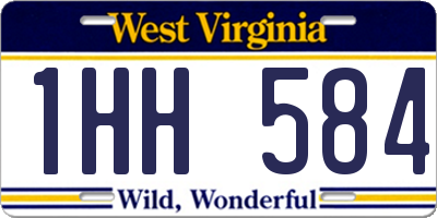 WV license plate 1HH584
