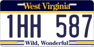 WV license plate 1HH587