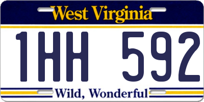 WV license plate 1HH592