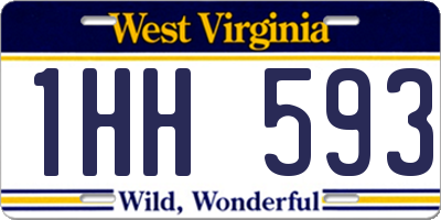 WV license plate 1HH593