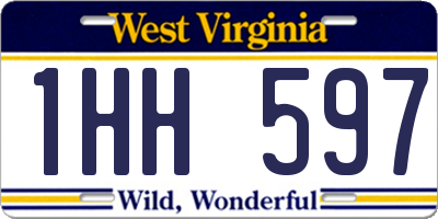 WV license plate 1HH597