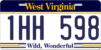 WV license plate 1HH598