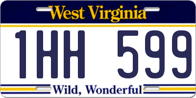 WV license plate 1HH599