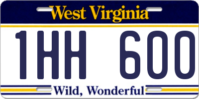 WV license plate 1HH600