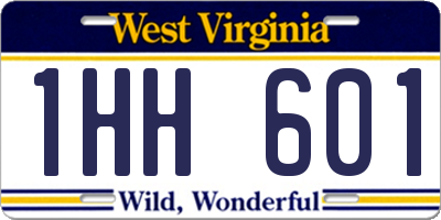 WV license plate 1HH601