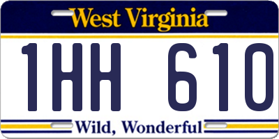 WV license plate 1HH610