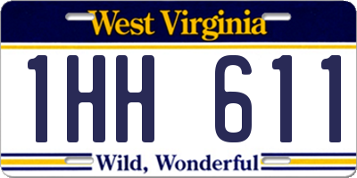 WV license plate 1HH611