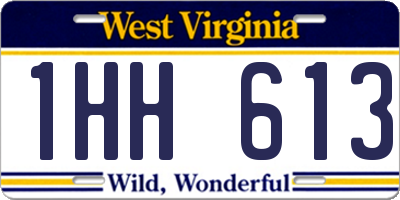 WV license plate 1HH613