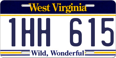 WV license plate 1HH615