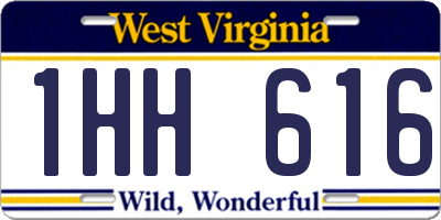 WV license plate 1HH616