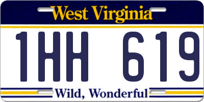 WV license plate 1HH619