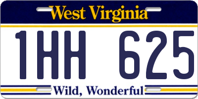 WV license plate 1HH625