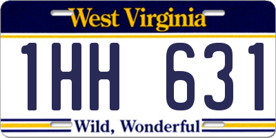 WV license plate 1HH631