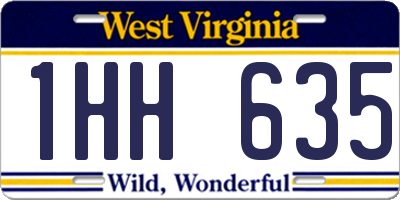 WV license plate 1HH635