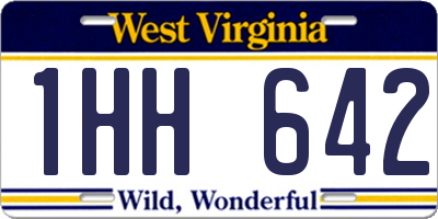 WV license plate 1HH642