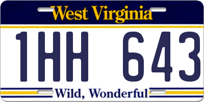 WV license plate 1HH643