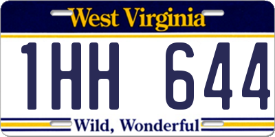 WV license plate 1HH644