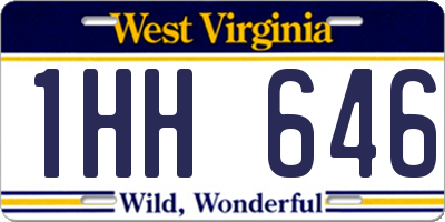 WV license plate 1HH646