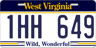 WV license plate 1HH649
