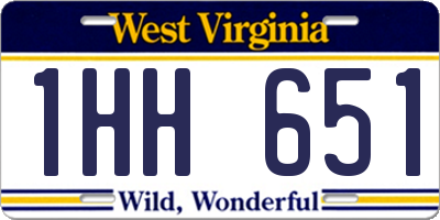 WV license plate 1HH651