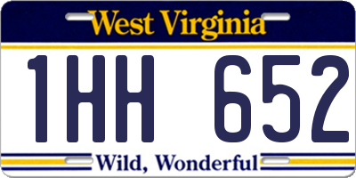 WV license plate 1HH652