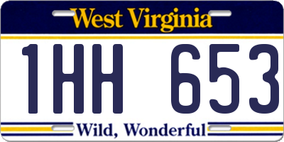 WV license plate 1HH653