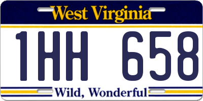 WV license plate 1HH658
