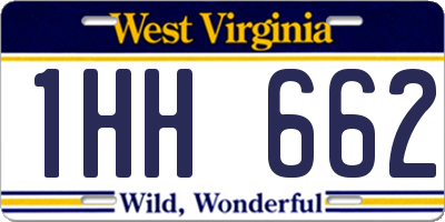 WV license plate 1HH662