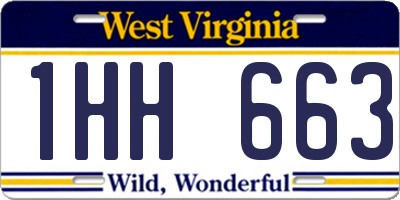 WV license plate 1HH663