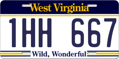 WV license plate 1HH667