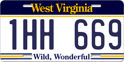 WV license plate 1HH669