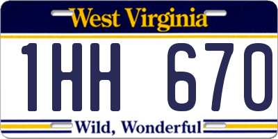 WV license plate 1HH670