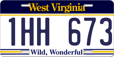 WV license plate 1HH673