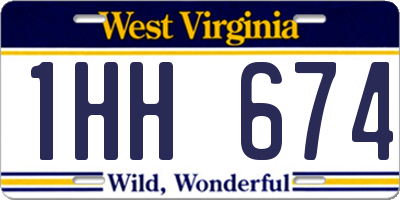 WV license plate 1HH674