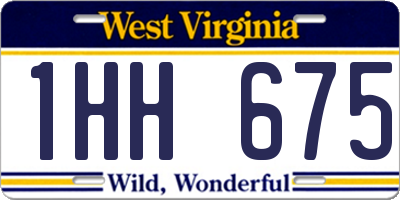 WV license plate 1HH675